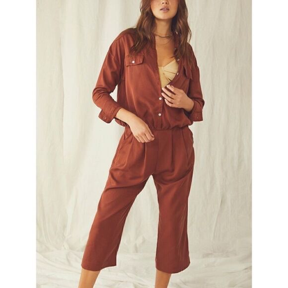 FREE PEOPLE YASMIN TWO PIECE SET IN BROWN NWT - Picture 7 of 10